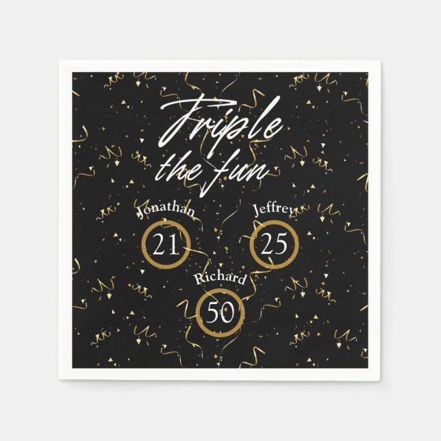 Guardanapo De Papel Parceiro Aniversário Triplicou O Divertido (Frente)