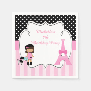Guardanapo De Papel Paris Eiffel Tower African American Girl