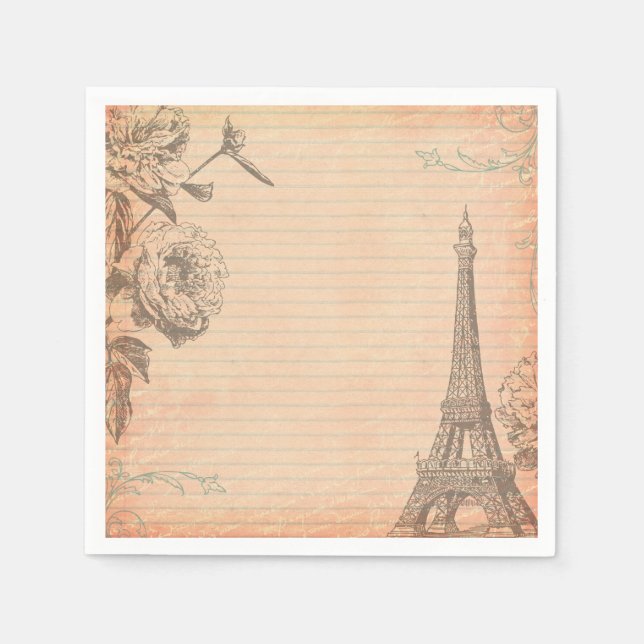 Guardanapo De Papel Paris França Eiffel Tower Chique Napkins (Frente)