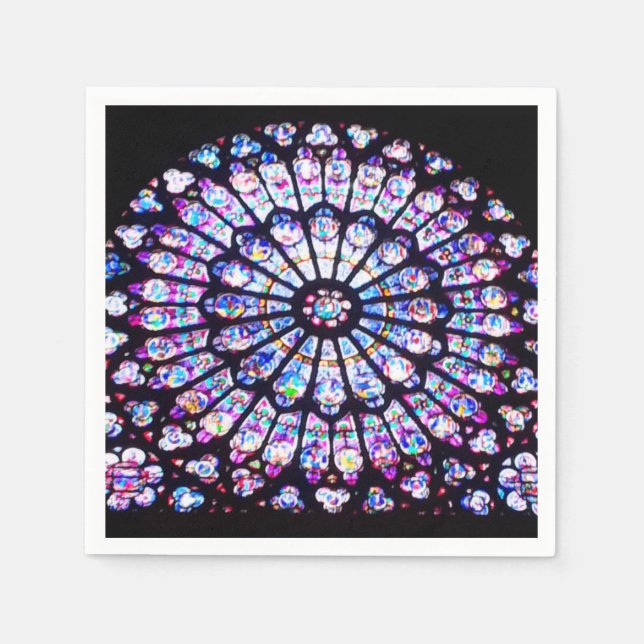 Guardanapo De Papel Paris Notre Dame Colorida - Janela Rosa (Frente)