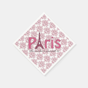 Guardanapo De Papel Paris Sweet 16 Damask Birthday Napkins