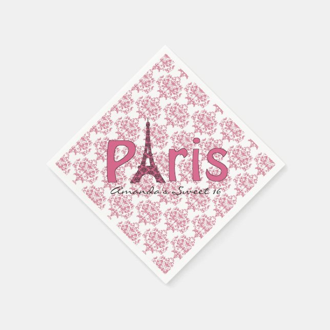 Guardanapo De Papel Paris Sweet 16 Damask Birthday Napkins (Canto)