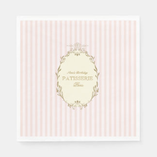 Guardanapo De Papel Parisian French Patisserie Vintage Party Pink