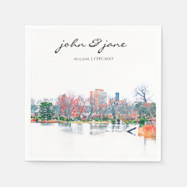 Guardanapo De Papel Parque Cocktail Personalizado do Chicago Jackson P