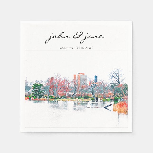 Guardanapo De Papel Parque Cocktail Personalizado do Chicago Jackson P (Frente)