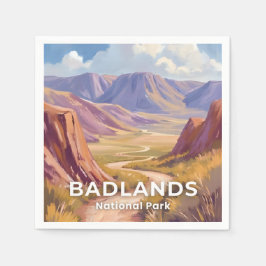 Guardanapo De Papel Parque Nacional Badlands Dakota do Sul Viagem Arte