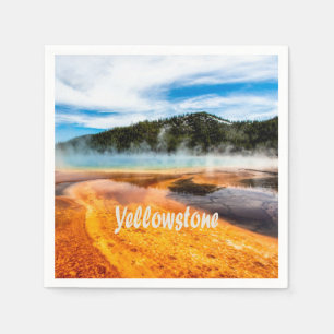 Guardanapo De Papel Parque Nacional Yellowstone Montam Animais Naturai