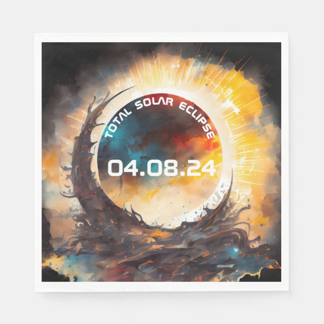 Guardanapo De Papel Parte de Visualização de Eclipse Solar (Frente)