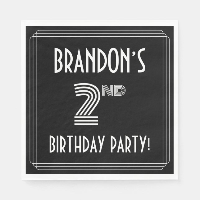 Guardanapo De Papel Parte segundo aniversário: Estilo de Deco de Arte  (Frente)