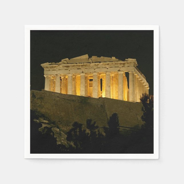 Guardanapo De Papel Parthênon à noite (Frente)