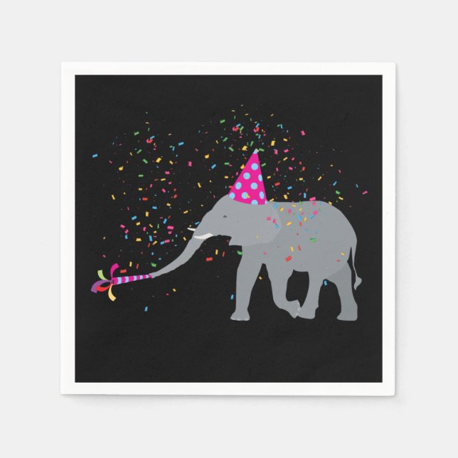 Guardanapo De Papel Partida de elefantes - Animais com festa (Frente)