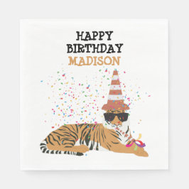 Guardanapo De Papel Partida de Tigre - Animais com festa