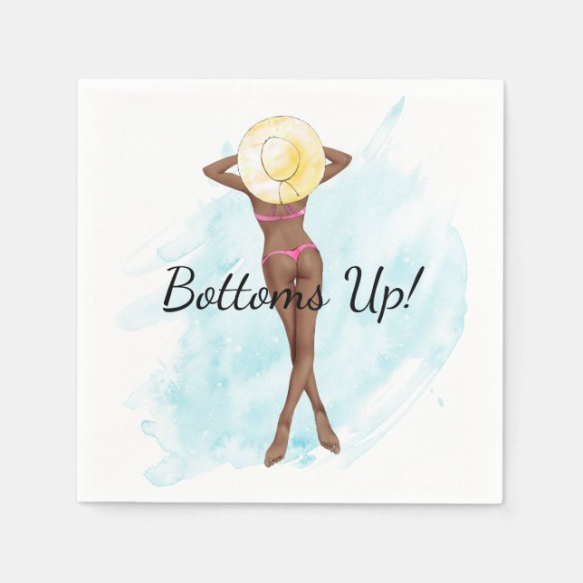 Guardanapo De Papel Partido Adulto da Menina Bikini Retro (Frente)