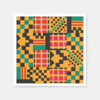 Partido Africano Kente Design Cocktail Napkins