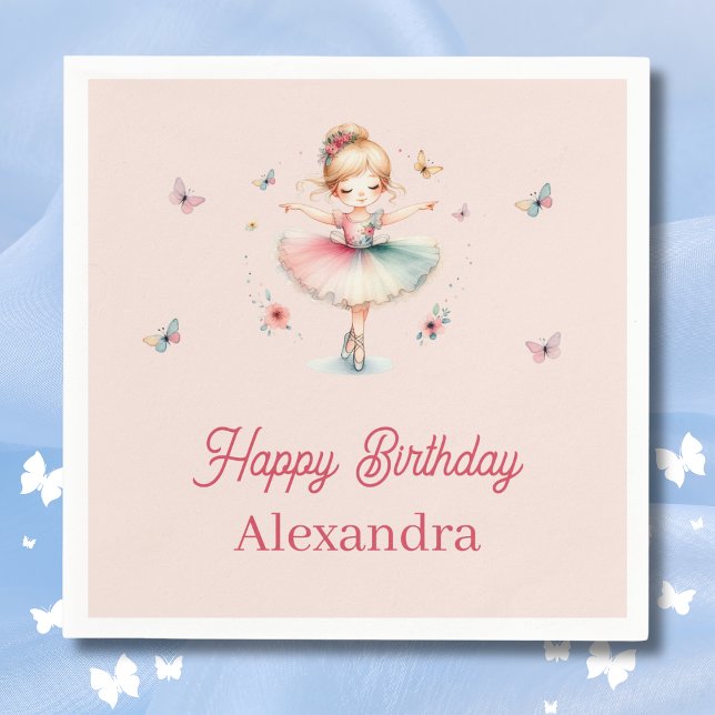 Guardanapo De Papel Partido Aniversário de criança bonito Rosa Balleri (Criador carregado)