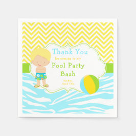 Guardanapo De Papel Partido Bash da Piscina Blonar Hair Boy