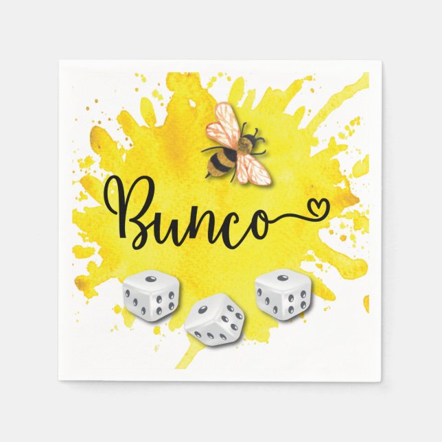Guardanapo De Papel Partido Bunco Bee Dice (Frente)