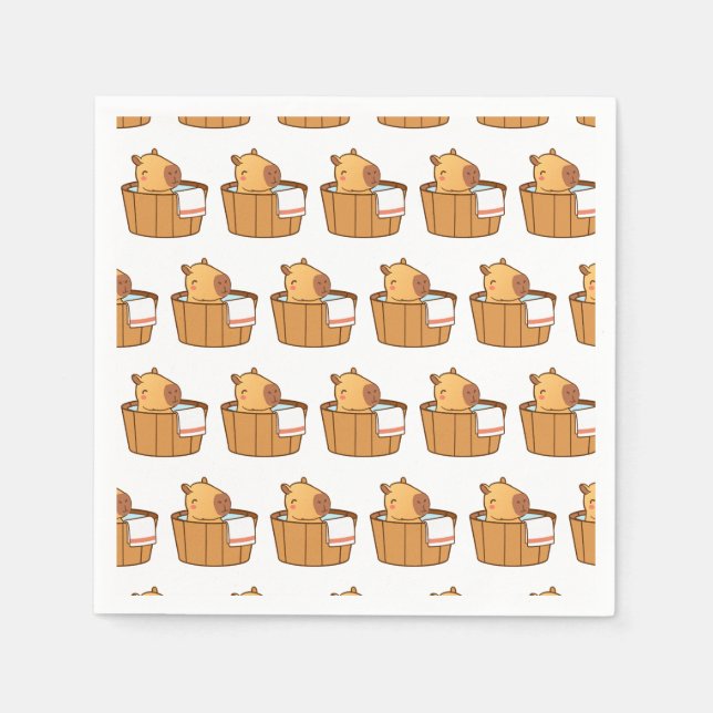 Guardanapo De Papel Partido Capybara Napkins | Bairro de Animais Bons (Frente)