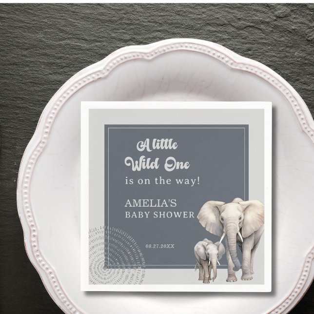 Guardanapo De Papel Partido Chá de fraldas do Elefante Safari Napkins (Criador carregado)
