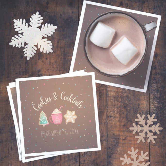 Guardanapo De Papel Partido Cocktail + Tema de Natal do Cooktail Excha (Cocktail Party + Cookie Exchange Christmas Theme Napkins
)