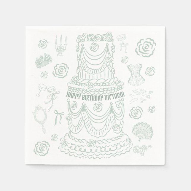 Guardanapo De Papel Partido Coquette Renascentista do Rococo Soft Dese (Frente)