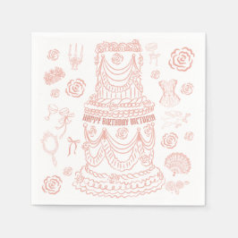 Guardanapo De Papel Partido Coquette Renascentista do Rococo Soft Dese