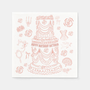 Guardanapo De Papel Partido Coquette Renascentista do Rococo Soft Dese