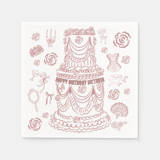Guardanapo De Papel Partido Coquette Renascentista do Rococo Soft Dese