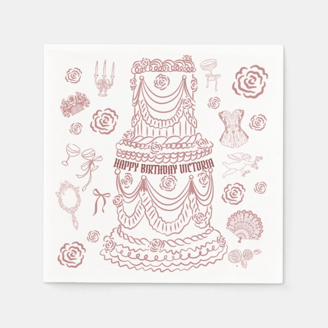 Guardanapo De Papel Partido Coquette Renascentista do Rococo Soft Dese (Frente)