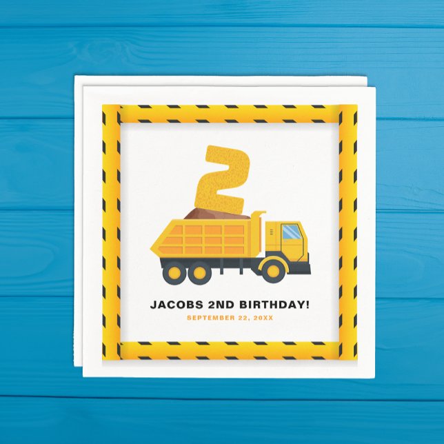 Guardanapo De Papel Partido da Construção segundo aniversário Napkins (2nd Birthday Party Napkin)