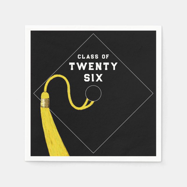 Guardanapo De Papel Partido da Graduação Negra 2025 (Frente)