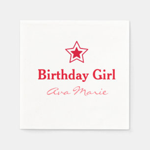 Guardanapo De Papel Partido da menina do aniversário da estrela