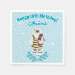 Guardanapo De Papel Partido da Piscina de inverno do Urso Polar