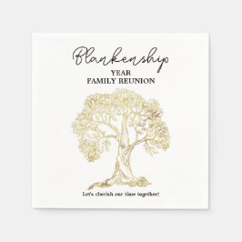 Guardanapo De Papel Partido da Reunião da Família Dourada em Árvore, e