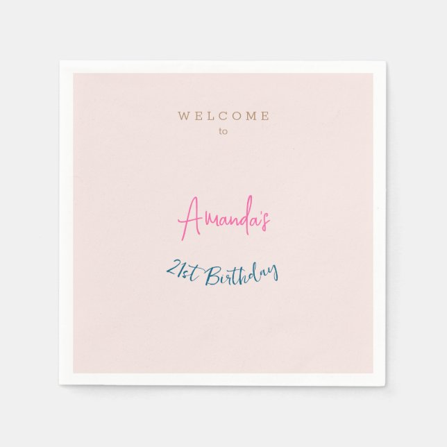 Guardanapo De Papel Partido de Aniversário Moderno e Moderno Minimalis (Frente)