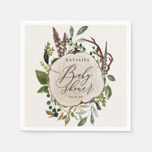 Guardanapo De Papel Partido de chá de fraldas de madeira rústico da