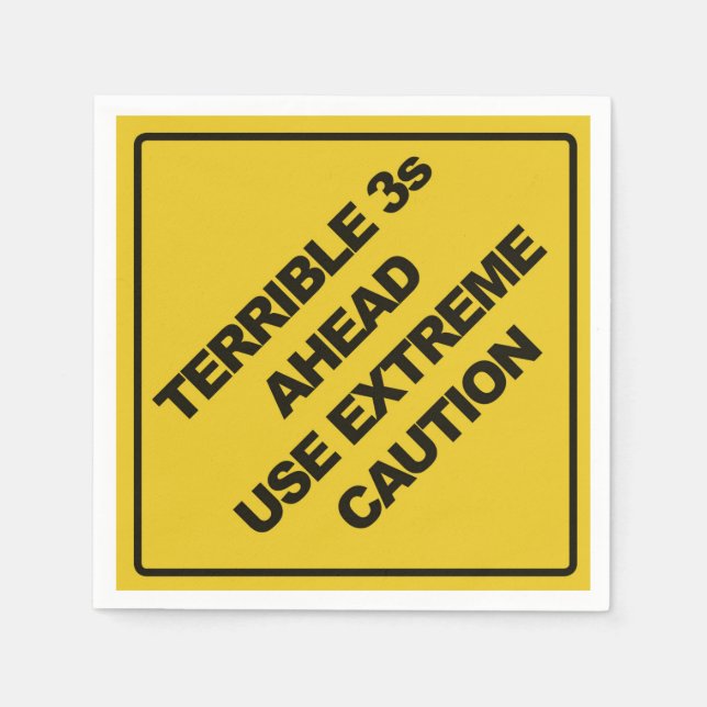 Guardanapo De Papel Partido de Sinais de Construção - Napkin (Frente)