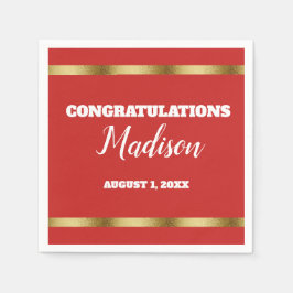 Guardanapo De Papel Partido de Tronco Personalizado Dourado Vermelho