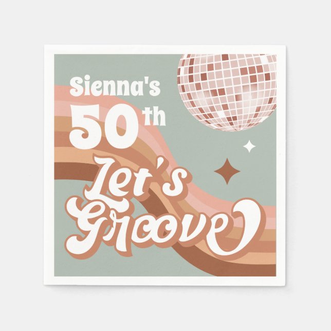 Guardanapo De Papel Partido Disco Napkins dos anos 70 (Frente)