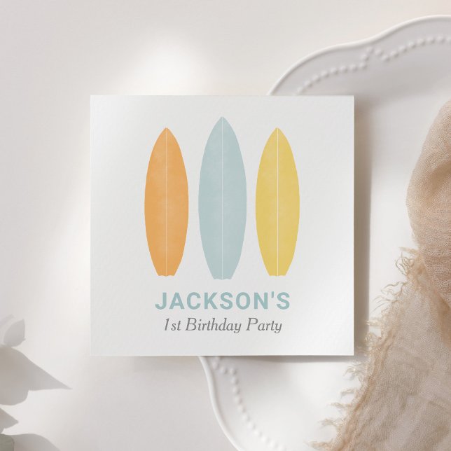 Guardanapo De Papel Partido do Aniversário de criança de Surfboard (Criador carregado)