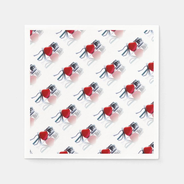 Guardanapo De Papel Partido do Coração e do Estetoscópio (Frente)