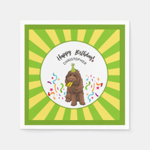 Guardanapo De Papel Partido do costume de Labradoodle do feliz