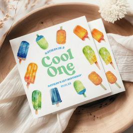 Guardanapo De Papel Partido do primeiro aniversario Retron Azul legal