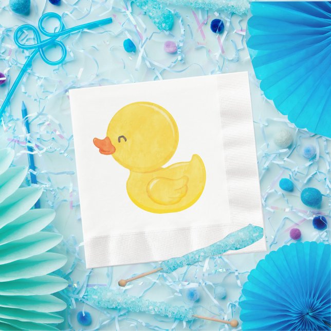 Guardanapo De Papel Partido dos Patos de Borracha Napkins (Rubber Duck Watercolor Napkins)