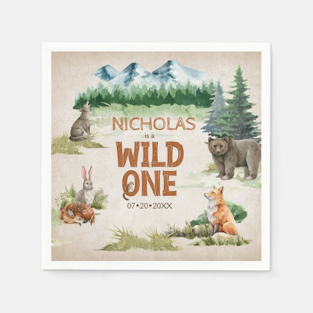 Guardanapo De Papel Partido dos primeiros aniversarios Selvagens de An (Frente)