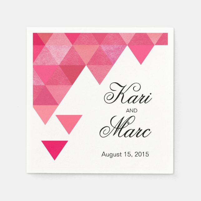 Guardanapo De Papel Partido dos Triângulos Geométricos dos Cocktail |  (Frente)