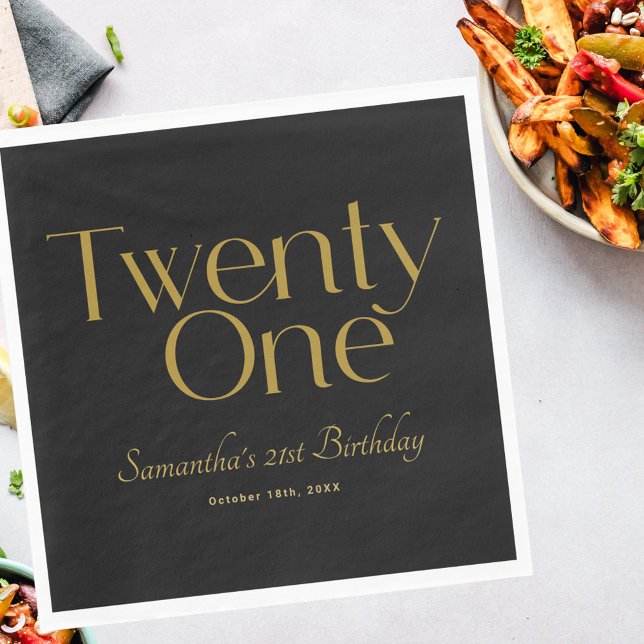 Guardanapo De Papel Partido Dourado Elegante Minimalista (Criador carregado)