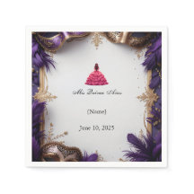 Partido Elegante Purple e Dourado Quinceañera