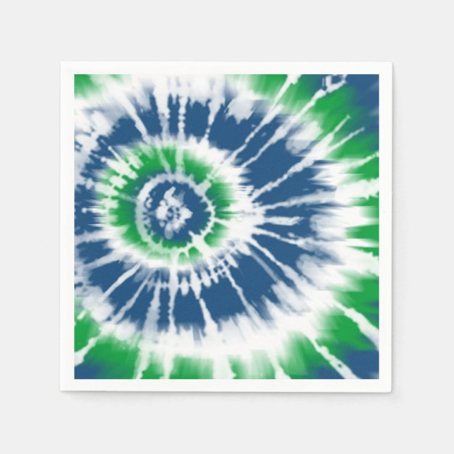 Guardanapo De Papel Partido Espiral Azul e Verde Tie (Frente)