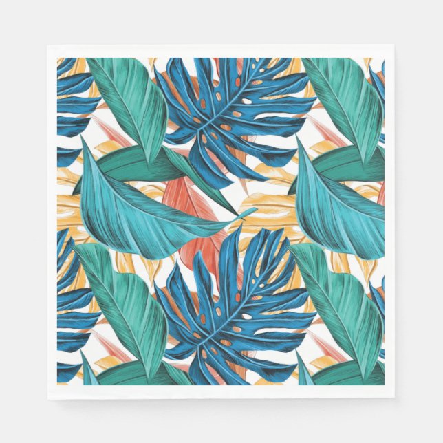 Guardanapo De Papel Partido Foliar Tropical Napkins (Frente)